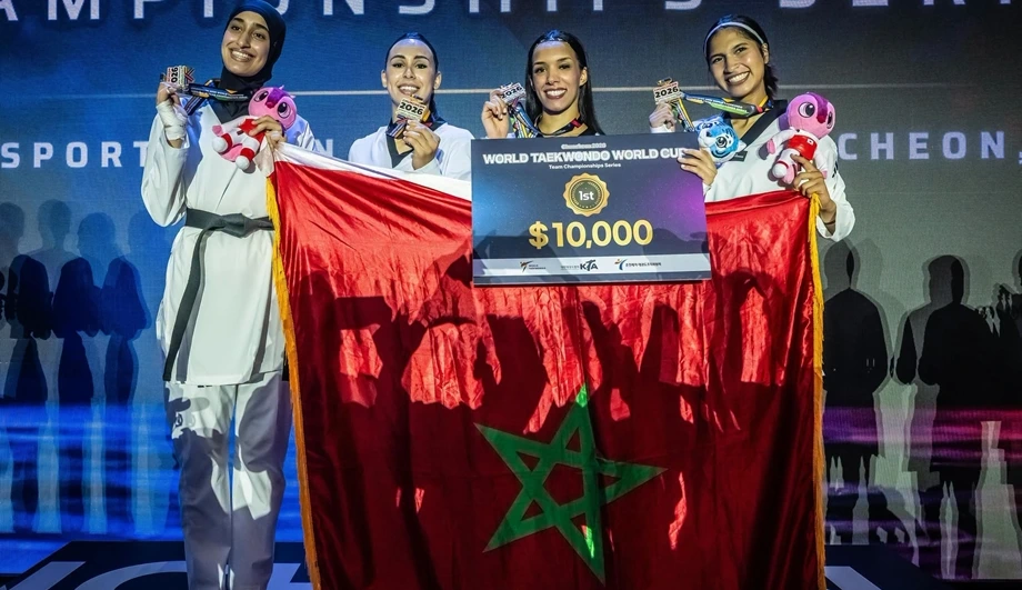 إنجاز تاريخي.. المنتخب المغربي النسوي للتايكواندو يتوج بطلاً للعالم للفرق لأول مرة